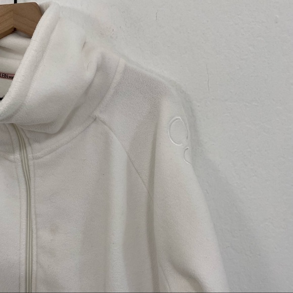 Calvin Klein Women’s L Performance White Fleece Full Zip Jacket Mock Neck - Picture 5 of 10